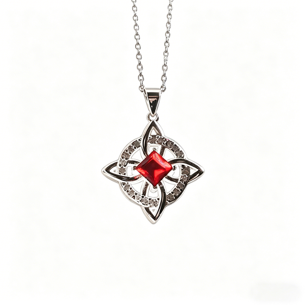 Crimson Anchor — Radiant Protection Through Four-Leaf Blessing