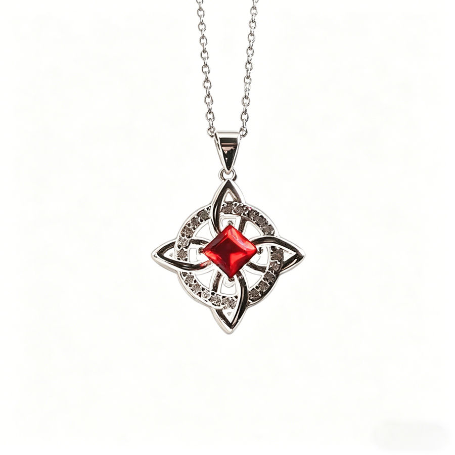 Crimson Anchor — Radiant Protection Through Four-Leaf Blessing